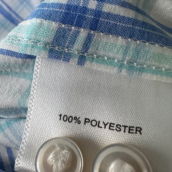 Peter Millar Crown Crafted Shirt Men's Large Blue Plaid Long Sleeve Button-Up - Picture 7 of 10